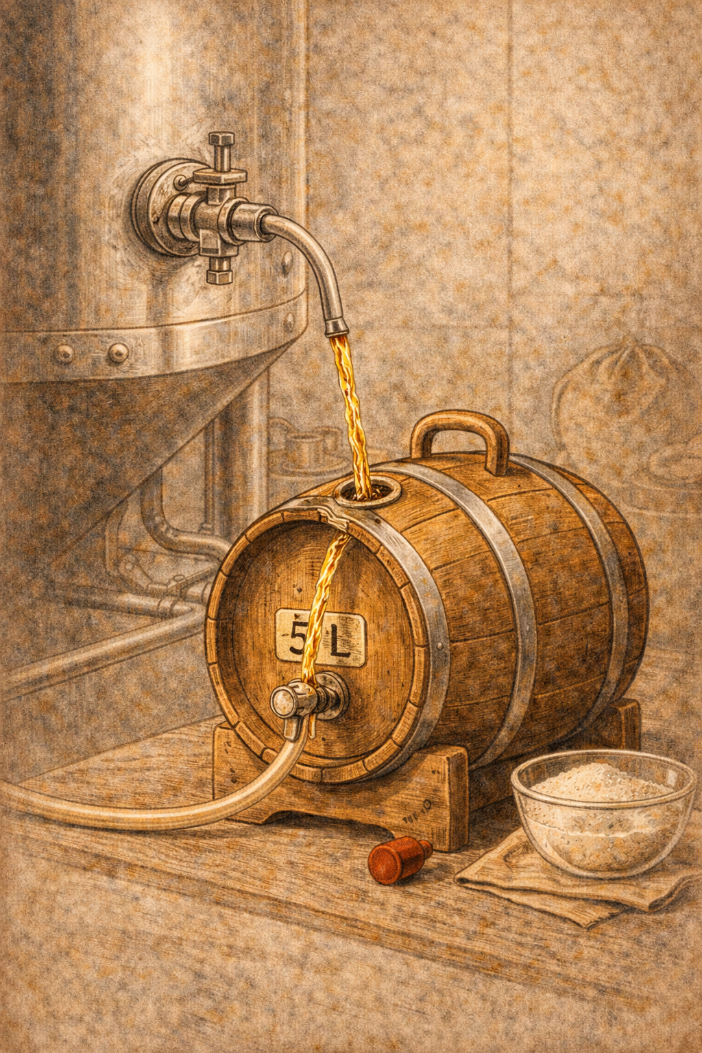 bier afvullen in 5 liter vaatje vanuit vergistingstank