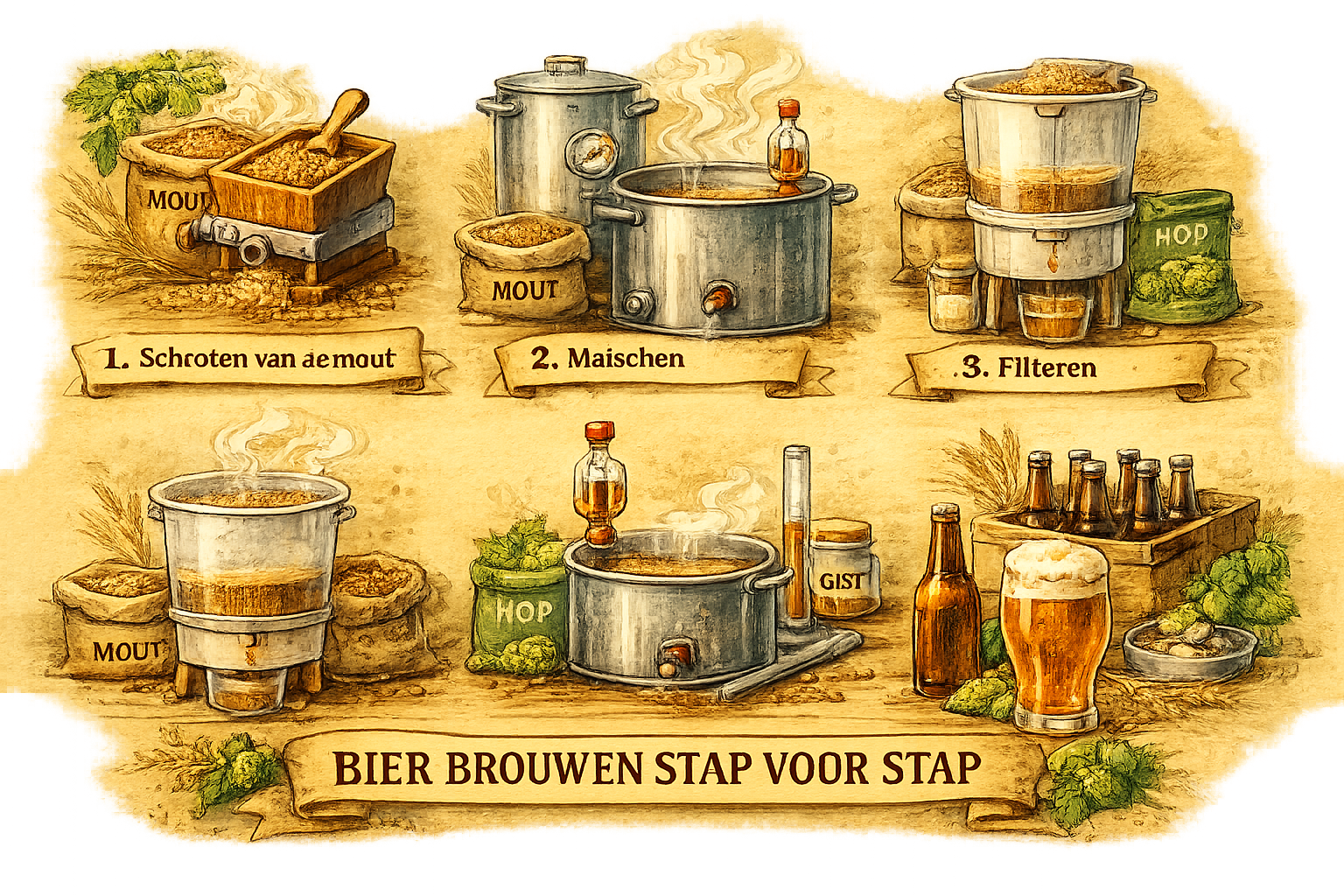 Bier brouwen stap voor stap