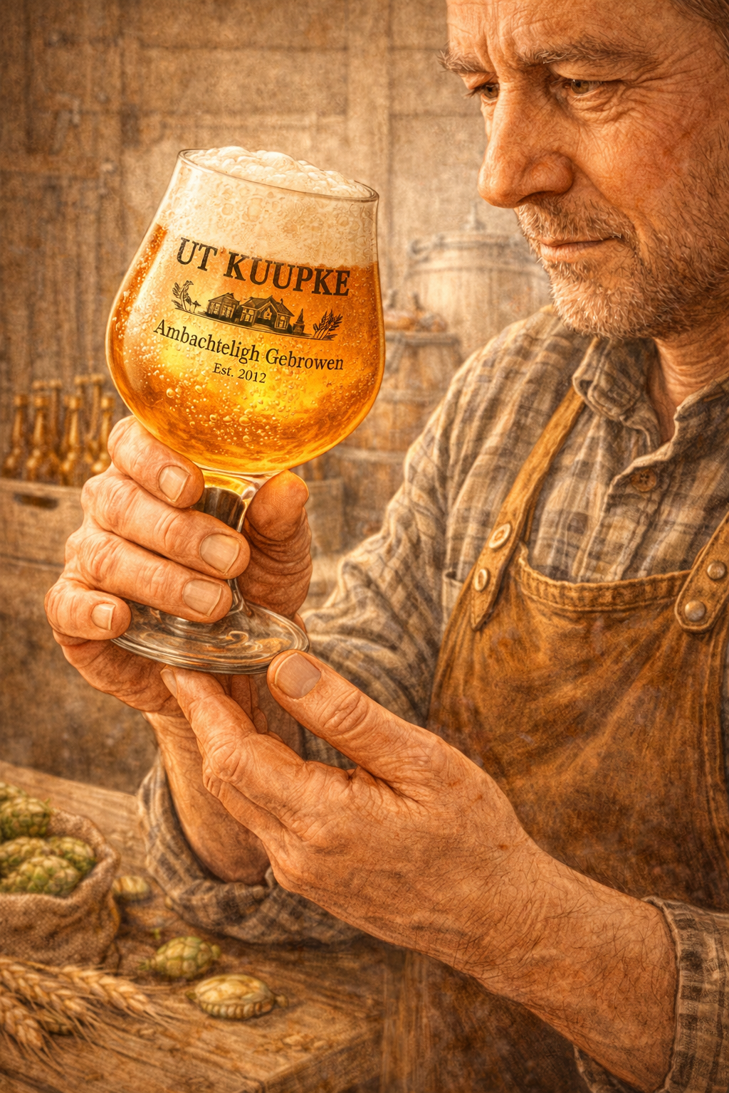 bier beoordelen door te kijken naar kleur en schuim in glas