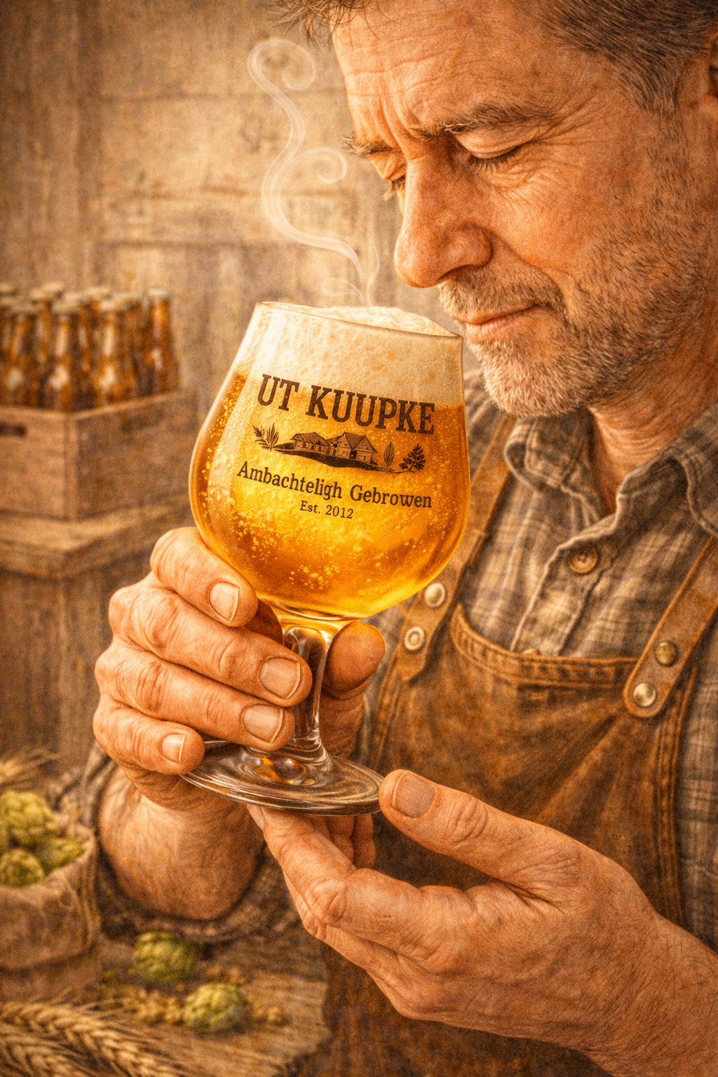 bier ruiken om aroma en geur van hop en mout te beoordelen